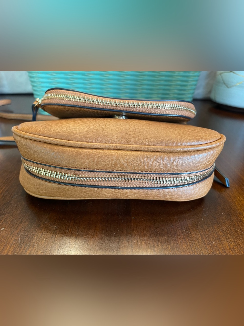 Moda Luxe Henri Tan Fold over Crossbody Bag Faux Leather - Picture 10 of 11